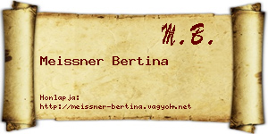 Meissner Bertina névjegykártya